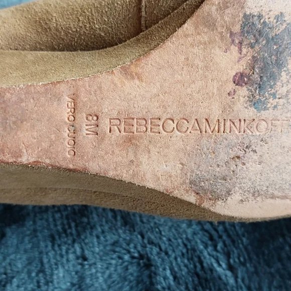 Rebecca Minkoff Suede Leather Tassel Ankle Wedge Booties, 8M - Picture 11 of 11